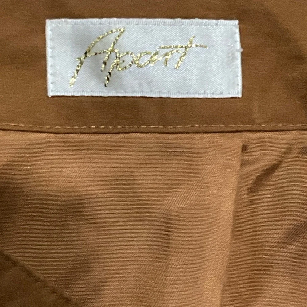 Silk Skirt Apart Brown Pencil‎ Straight Career Business Office Women Sz 12